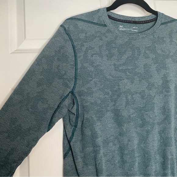 Under Armour Fitted Heather Green HeatGear 3/4 Sleeve Pullover Shirt Size Medium - Picture 2 of 7